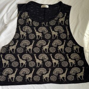 Tea n Rose Black Patterned Top